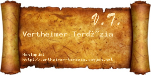 Vertheimer Terézia névjegykártya